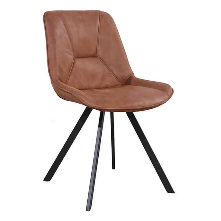 Stoelen | CARMEN | Leer/Metaal | Camel | Zwarte Poten |, Zakelijke goederen, Horeca | Keukenapparatuur, Nieuw in verpakking, Verzenden