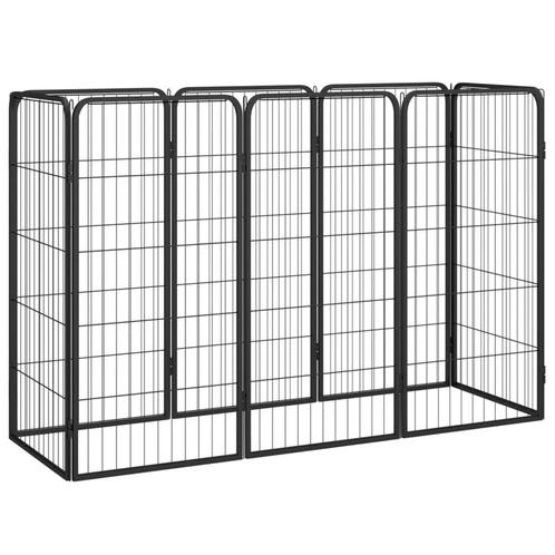 vidaXL Parc pour chien 8 panneaux Noir 50x100cm Acier, Dieren en Toebehoren, Hondenhokken, Verzenden