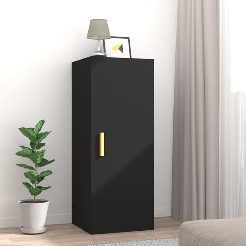 vidaXL Wandkast 34,5x34x90 cm bewerkt hout zwart, Huis en Inrichting, Kasten | Wandmeubels, Nieuw, Verzenden