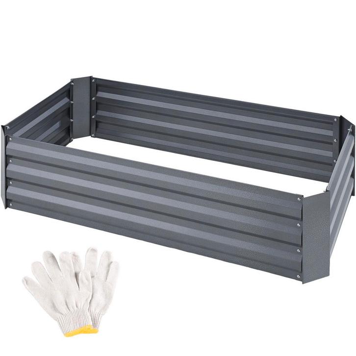 tectake Hoge plantenbak Pimpinella 200l verzinkt 120x60x30cm, Tuin en Terras, Bloembakken en Plantenbakken, Verzenden