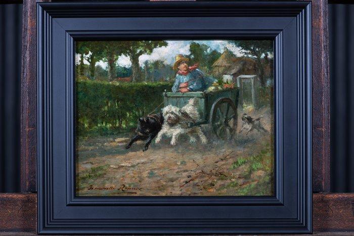 Henriette Ronner (XIX), Navolger van - Een Hondenkar (No, Antiquités & Art, Art | Peinture | Classique