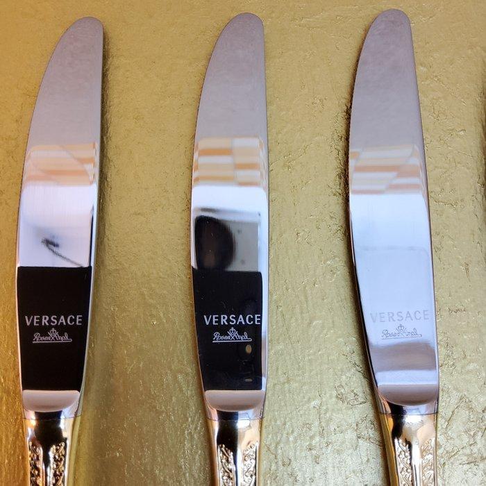 6 Versace Rosenthal Messer – 24k vergoldet – Länge 20,4 cm –, Antiek en Kunst, Antiek | Meubels | Tafels