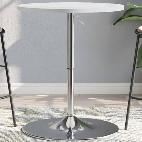 vidaXL Bartafel 60x60x90 cm bewerkt hout en verchroomd staal, Huis en Inrichting, Tafels | Eettafels, Nieuw, Verzenden