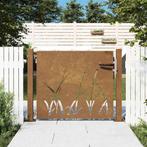 vidaXL Poort 105x80 cm grasontwerp cortenstaal, Tuin en Terras, Verzenden, Nieuw