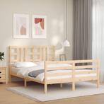 vidaXL Bedframe met hoofdbord massief hout 140x200 cm, Huis en Inrichting, Slaapkamer | Bedden, Verzenden, Nieuw