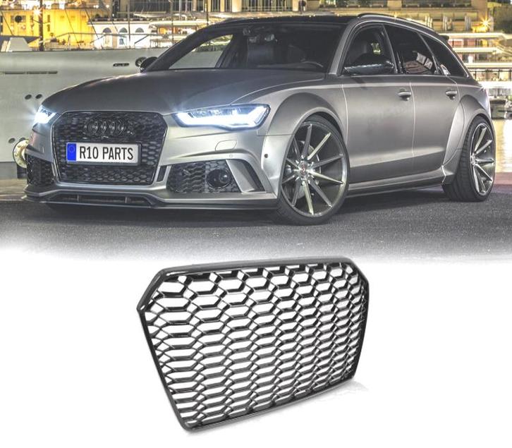 GRILLE AUDI A6 C7 4G 14-18 LOOK RS6 2020 NOIR BRILLANT, Auto-onderdelen, Carrosserie, Verzenden