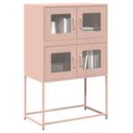 vidaXL Hoge kast 68x39x107 cm staal roze, Huis en Inrichting, Kasten | Dressoirs, Verzenden, Nieuw