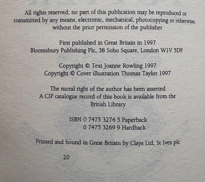 J.K. Rowling - Harry Potter and the Philosophers Stone -, Antiek en Kunst, Antiek | Boeken en Manuscripten