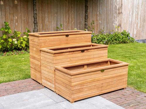 Teakhouten plantenbakken | ruime collectie | snel geleverd, Tuin en Terras, Bloembakken en Plantenbakken, 30 tot 60 cm, 60 tot 100 cm