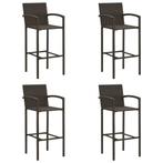 vidaXL Barkrukken 4 st poly rattan bruin, Tuin en Terras, Verzenden, Nieuw