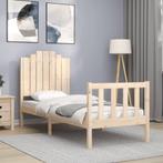 vidaXL Bedframe met hoofdbord massief hout, Huis en Inrichting, Slaapkamer | Bedden, Verzenden, Nieuw