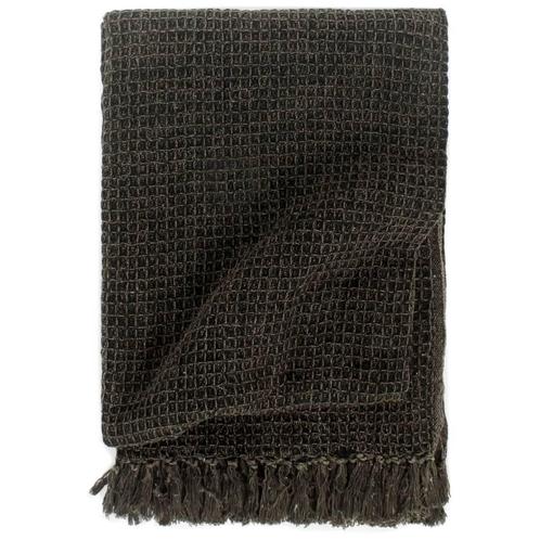 vidaXL Plaid 125x150 cm katoen antraciet en bruin, Huis en Inrichting, Slaapkamer | Bedden, Nieuw, Verzenden