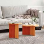 vidaXL Salontafel 2 pcs Wasbruin 49 x 49 x 28 cm Massief, Verzenden, Nieuw