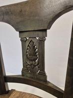 Fauteuil - Beuken - Groen met biezenzitting, Antiek en Kunst