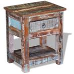 vidaXL Bijzettafel met lade 43x33x51 cm massief gerecycled, Huis en Inrichting, Tafels | Bijzettafels, Verzenden, Nieuw