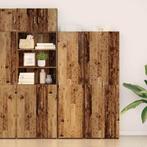 vidaXL Hoogbord Oud Hout 45x42.5x185 cm Geengineerd Hout, Huis en Inrichting, Kasten | Dressoirs, Verzenden, Nieuw