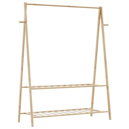 vidaXL Kledingrek met schappen 132x45,5x150,5 cm bamboe, Huis en Inrichting, Kasten | Kleerkasten, Nieuw, Verzenden