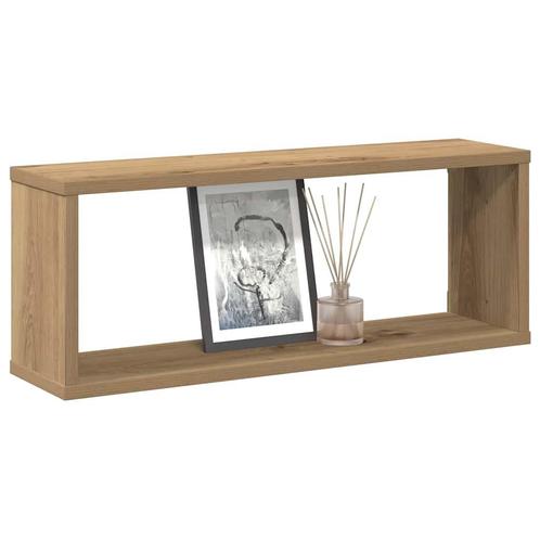 vidaXL Wandschappen kubus 2 st 60x15x23 cm hout artisanaal, Huis en Inrichting, Kasten | Wandmeubels, Nieuw, Verzenden