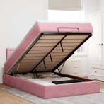 vidaXL Bed poef met matras 120x190 cm fluweel roze, Verzenden, Nieuw