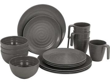 Veiling - Bo-Camp Servies Stone - 16 Stuks - Grijs beschikbaar voor biedingen