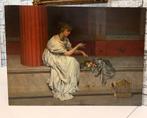 Ettore Forti (1850 - 1940) - Donna e Fiori, Antiek en Kunst, Kunst | Schilderijen | Klassiek