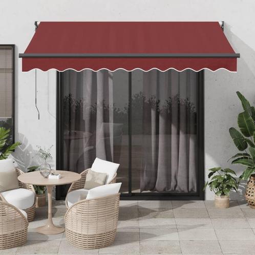 vidaXL Luifel handmatig uittrekbaar 300x250 cm bordeauxrood, Tuin en Terras, Zonneschermen, Nieuw, Verzenden