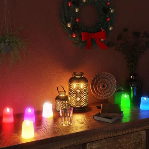 vidaXL Bougies électriques sans flamme à LED colorées 12, Maison & Meubles, Accessoires pour la Maison | Bougeoirs & Bougies, Neuf