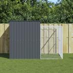 vidaXL Hondenhok met ren 214x253x181 cm gegalvaniseerd staal, Dieren en Toebehoren, Hondenhokken, Verzenden, Nieuw