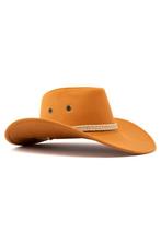 Cowboyhoed Caramel Suede Bruine Suedelook Cowboy Western Hoe, Ophalen of Verzenden, Nieuw