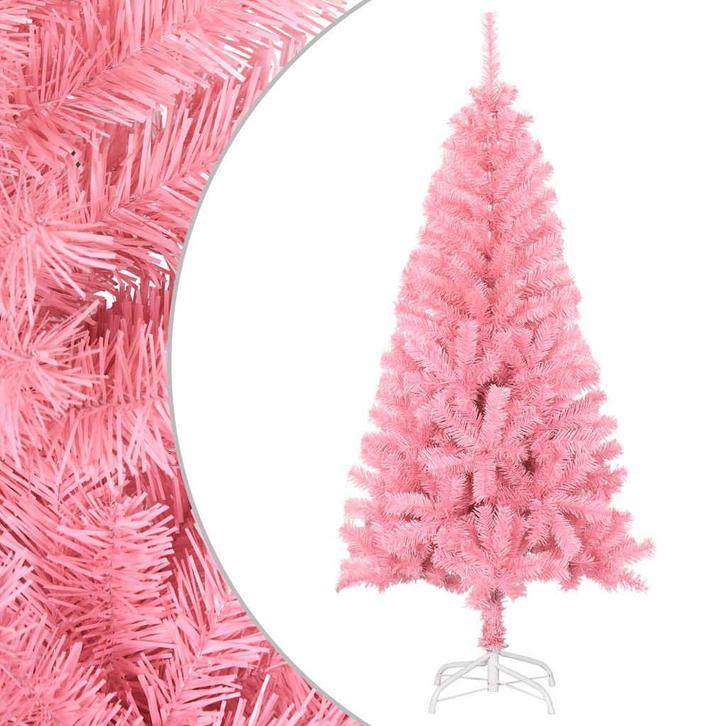 vidaXL Kunstkerstboom met standaard 150 cm PVC roze, Divers, Noël, Envoi