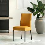 Set van 6 Leren eetkamerstoelen Real - Toledo Leem, Ophalen of Verzenden, Nieuw, Leer