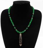 Emeraude, Obsidian - Dzi met 9 ogen - Schildpad schubben -