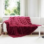 vidaXL Faux Konijnenbont Dekentje Bordeaux Rood 240 x 270 cm, Maison & Meubles, Verzenden