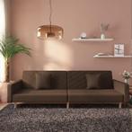 vidaXL Canapé-lit à 2 places avec deux oreillers marron, Maison & Meubles, Canapés | Salons, Neuf, Verzenden