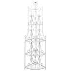 vidaXL Hoekig Plantenrek Romy (wit), Tuin en Terras, Verzenden, Nieuw