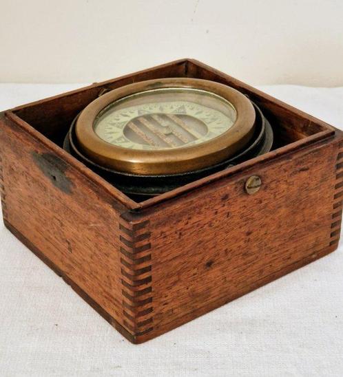 Kompas - Hout, Messing, Antiek en Kunst, Curiosa en Brocante