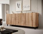 Meubella | Dressoir eiken 201x42x83 cm zwarte pootjes, Huis en Inrichting, Kasten | Dressoirs, Verzenden, Nieuw, 25 tot 50 cm