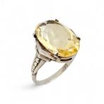 Zonder minimumprijs - Ring Zilver - Citrine (Gecertificeerd), Nieuw