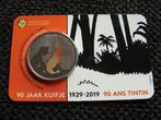 België. 5 Euro 2019 90 Jaar Kuifje Gekleurd in coincard, Postzegels en Munten, Munten | Europa | Euromunten