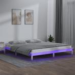 vidaXL Cadre de lit à LED blanc 150x200 cm très grand, Verzenden
