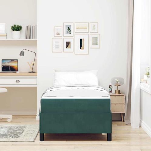 vidaXL Bedframe Donkergroen, Groen en Wit 90 x 200 cm, Huis en Inrichting, Slaapkamer | Bedden, Nieuw, Verzenden