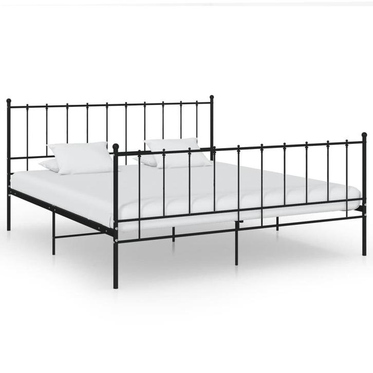 Bedframe 200x200 | OP = OP | 55% Voordeel Nu!, Huis en Inrichting, Slaapkamer | Bedden, Overige maten, Overige maten, Zwart, Nieuw
