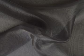 15 meter organza stof - Donkergrijs, Verzenden