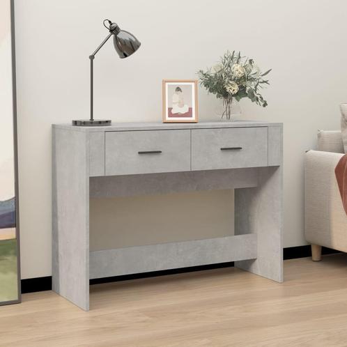 vidaXL Wandtafel 100x39x75 cm bewerkt hout betongrijs, Huis en Inrichting, Tafelonderdelen, Nieuw, Verzenden