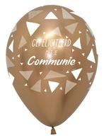 Ballonnen Gefeliciteerd Met Je Communie Triangles Reflex Gol, Hobby en Vrije tijd, Nieuw, Verzenden