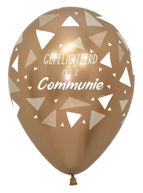 Ballonnen Gefeliciteerd Met Je Communie Triangles Reflex Gol, Hobby en Vrije tijd, Feestartikelen, Nieuw, Verzenden
