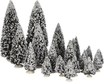 Tweedekans | LuVille Kerstdorp Miniatuur Evergreen Bomen - beschikbaar voor biedingen
