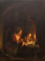 Flemish School (XVIII-XIX) - Candlelight lesson