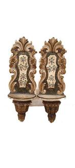 Wandtafel - Hout - Een paar decoratieve consoles