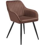 tectake Stoel Marilyn, fluweeloptiek, gestikt - bruin / zwar, Huis en Inrichting, Stoelen, Verzenden, Nieuw